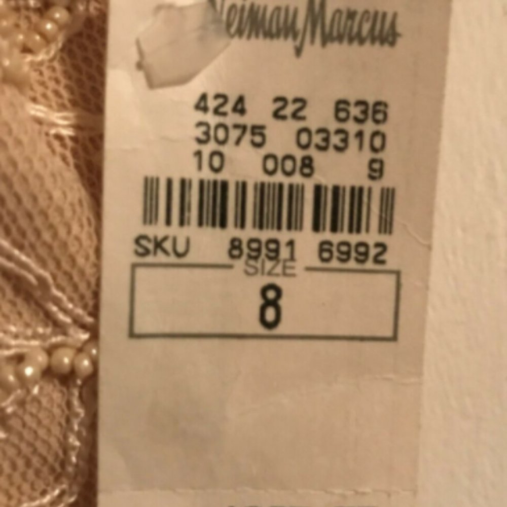 *NWT* Nude/Champagne beaded empire waist dress - Picture 4 of 6
